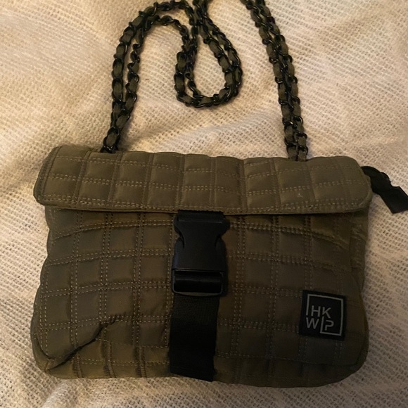 🔥HKWIP Olive Quilted Crossbody Bag. NWOT - Picture 2 of 13